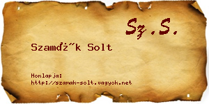Szamák Solt névjegykártya